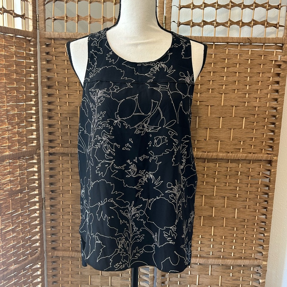 Rag & Bone Floral Black Sleeveless Top